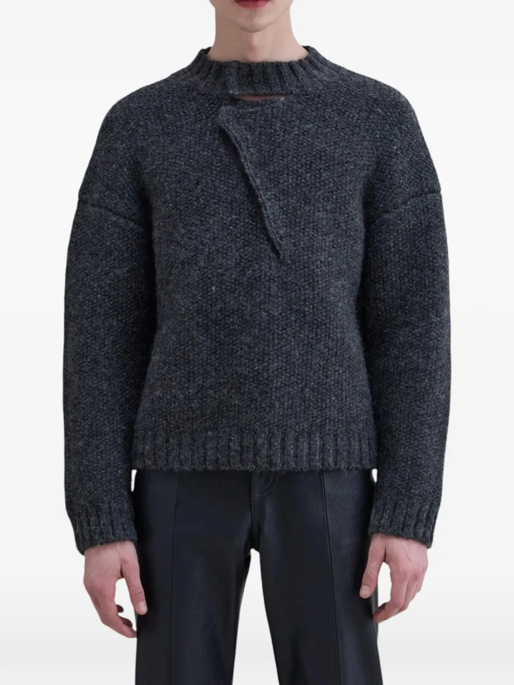 Eckhaus Latta Roving wool sweater - Gris