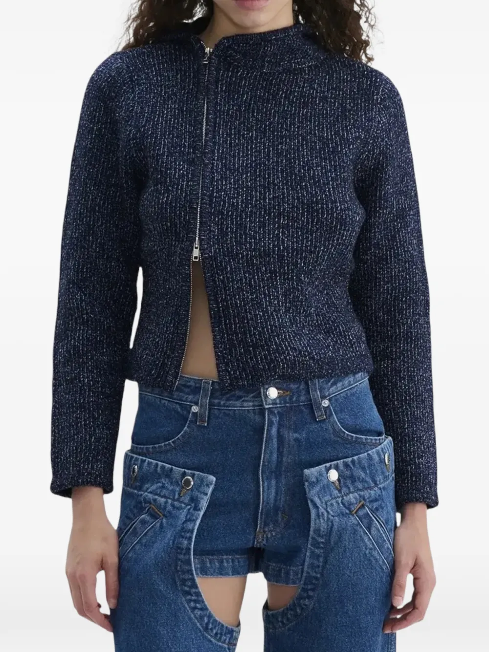 Eckhaus Latta Knot zip-up cardigan - Blue