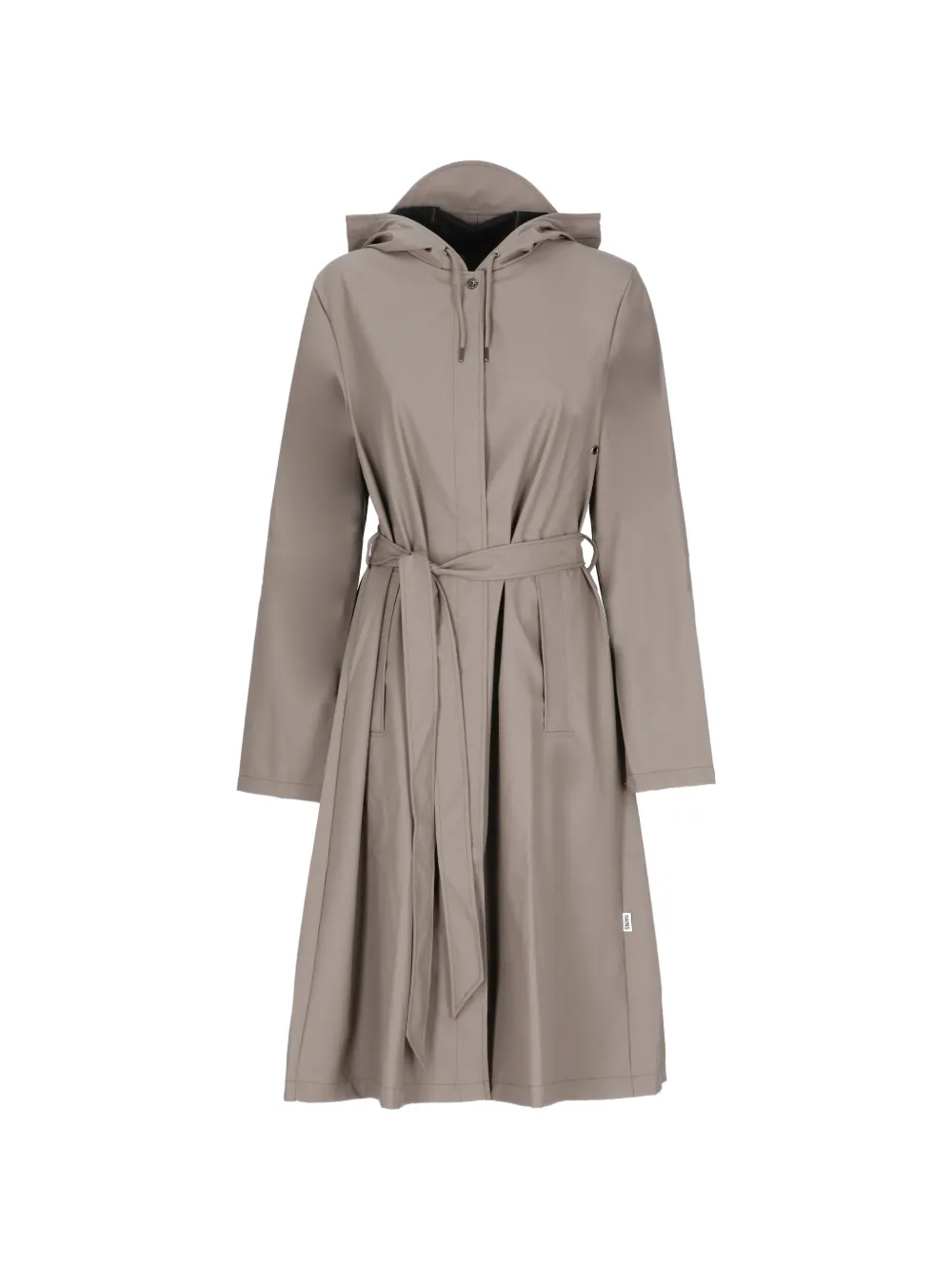 Rains hooded belted coat - Nude