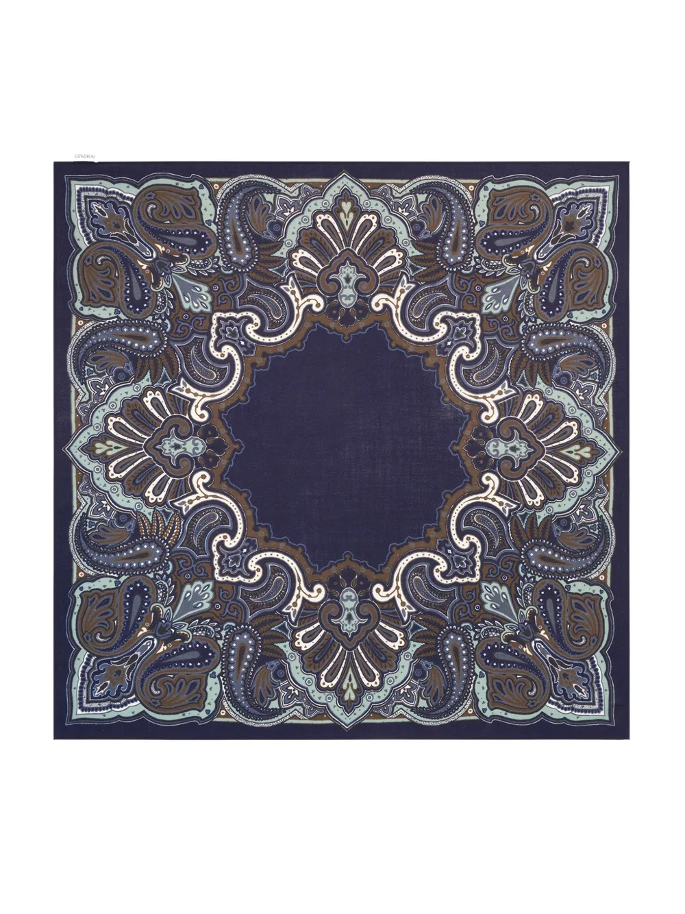 BOMPARD Stan vierkante kasjmier sjaal met paisley-print Blauw