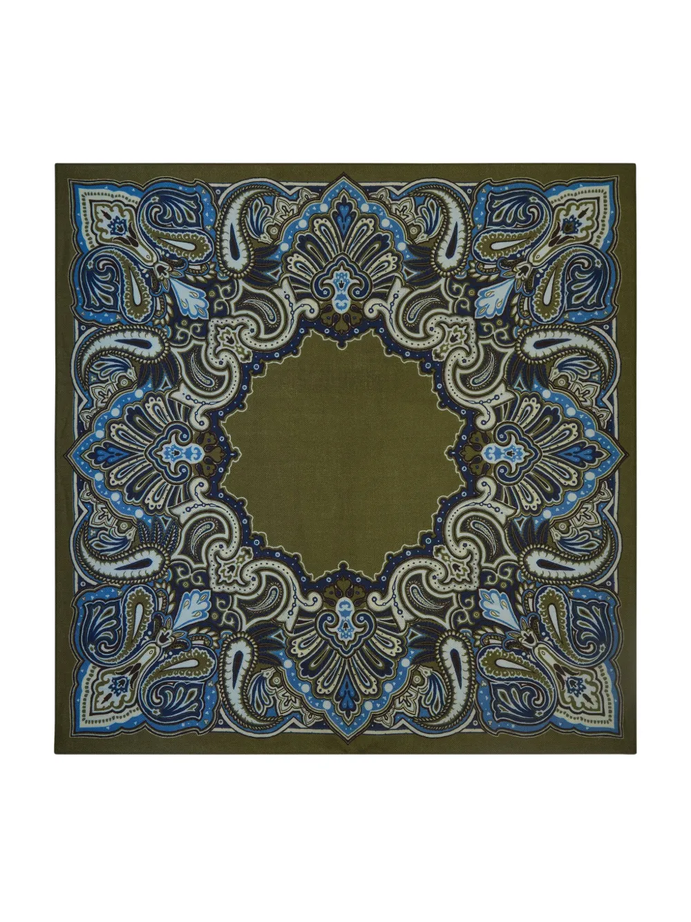 BOMPARD Stan vierkante kasjmier sjaal met paisley-print Groen