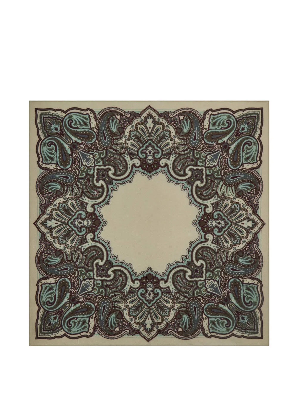 BOMPARD Stan vierkante kasjmier sjaal met paisley-print Beige