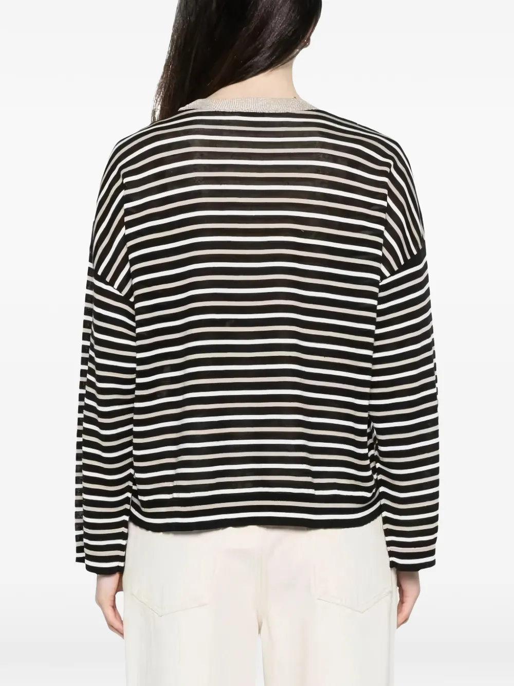 Brunello Cucinelli Gestreepte sweater Zwart