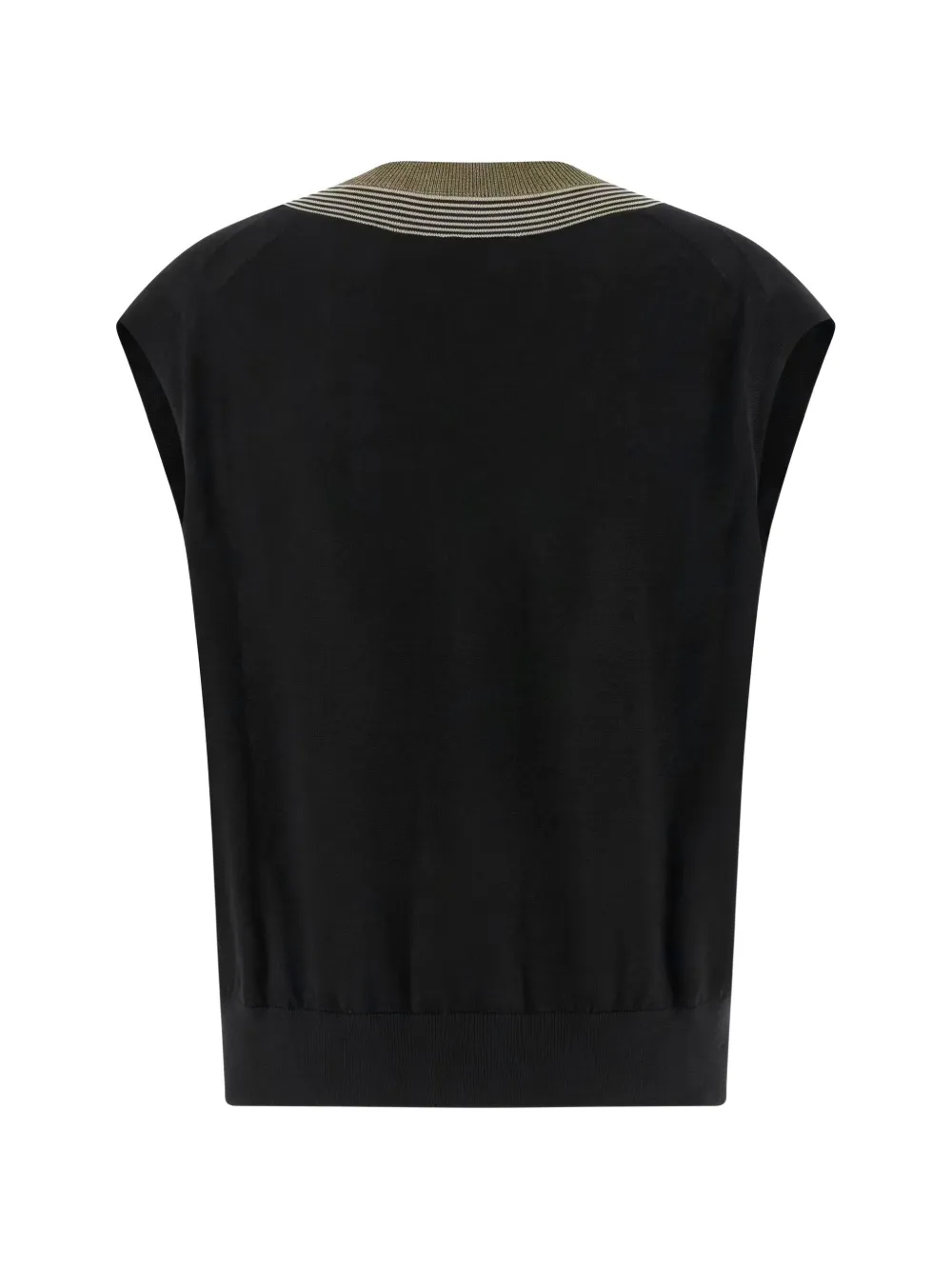 Brunello Cucinelli striped V-neck sweater vest Zwart