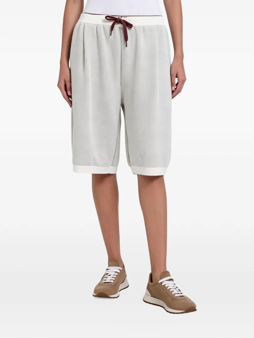 Brunello Cucinelli drawstring knitted shorts - Gris