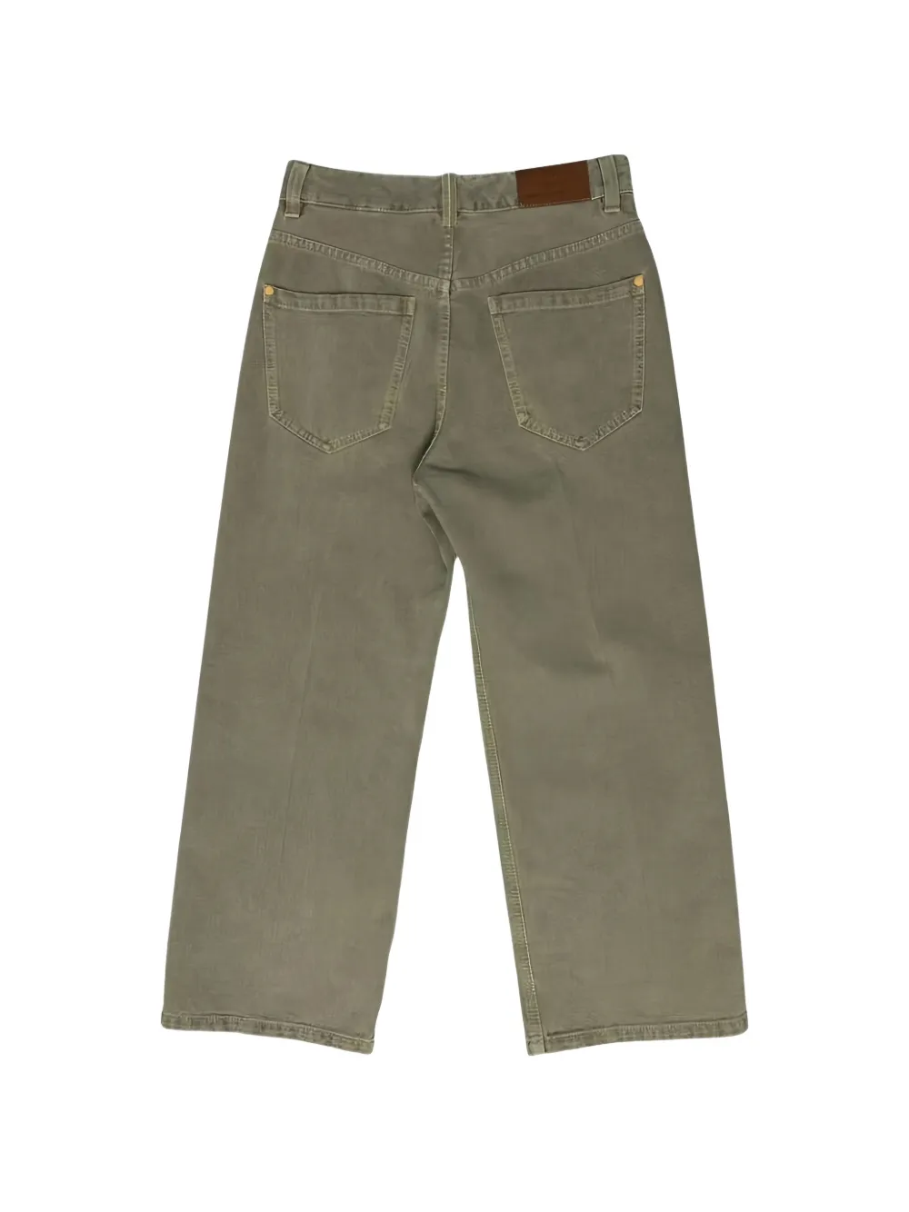 Brunello Cucinelli wide-leg cropped trousers Groen