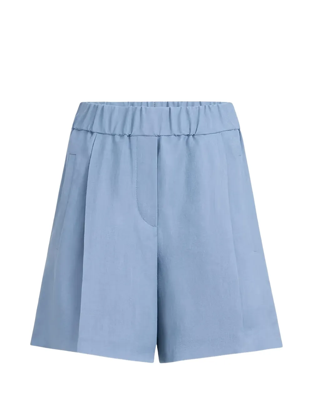 Brunello Cucinelli pleated elasticated-waist shorts - Bleu Brunello Cucinelli pleated elasticated-waist shorts - Bleu