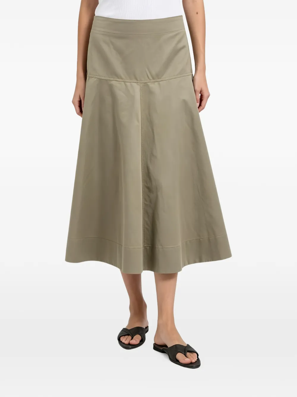 Brunello Cucinelli panelled midi A-line skirt - Tons neutres