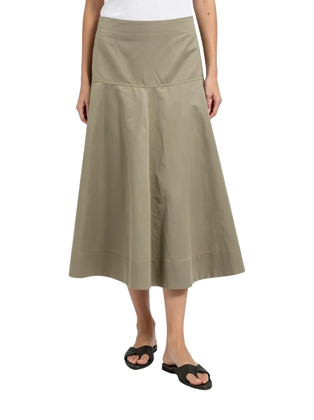 Brunello Cucinelli Midi-rok met A-lijn en vlakken Beige