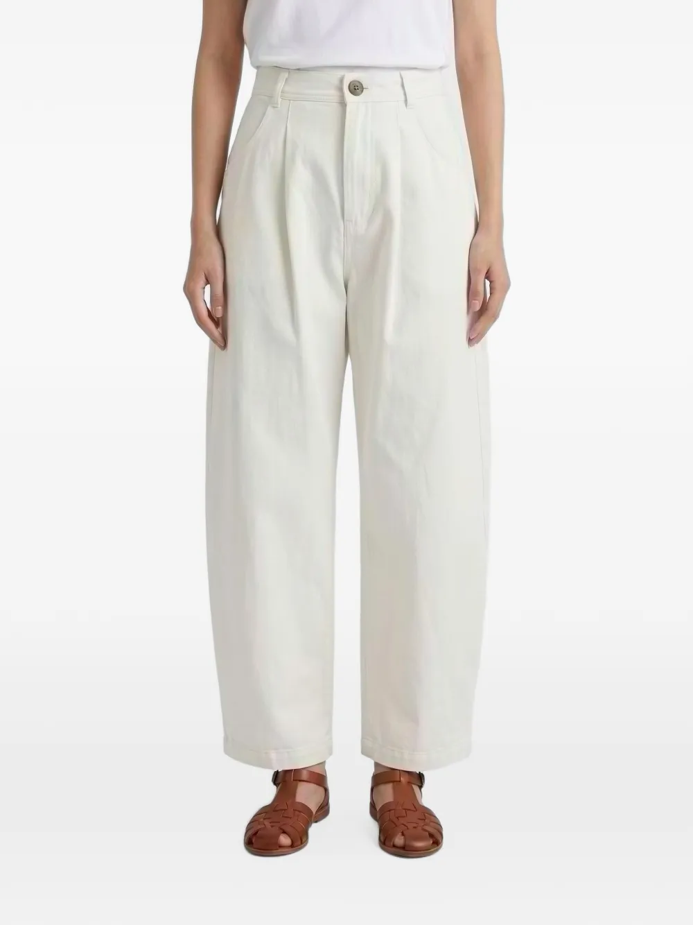 Brunello Cucinelli pleated-waist wide-leg trousers - Bianco