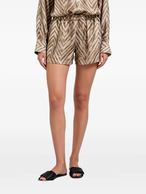 Brunello Cucinelli chevron-print silk shorts