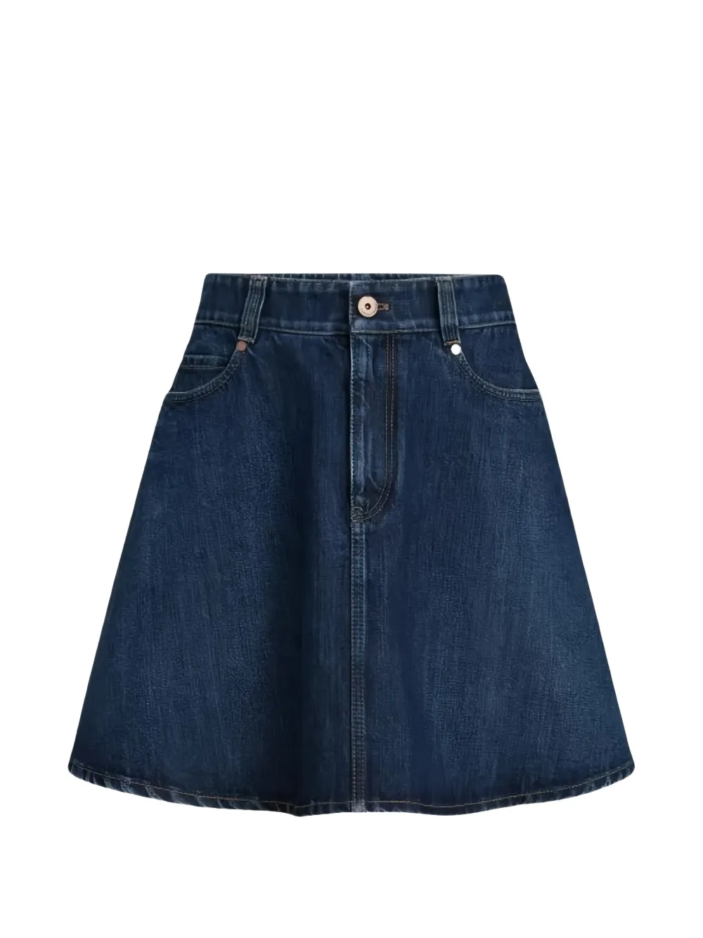 Brunello Cucinelli A-line denim mini skirt - Bleu