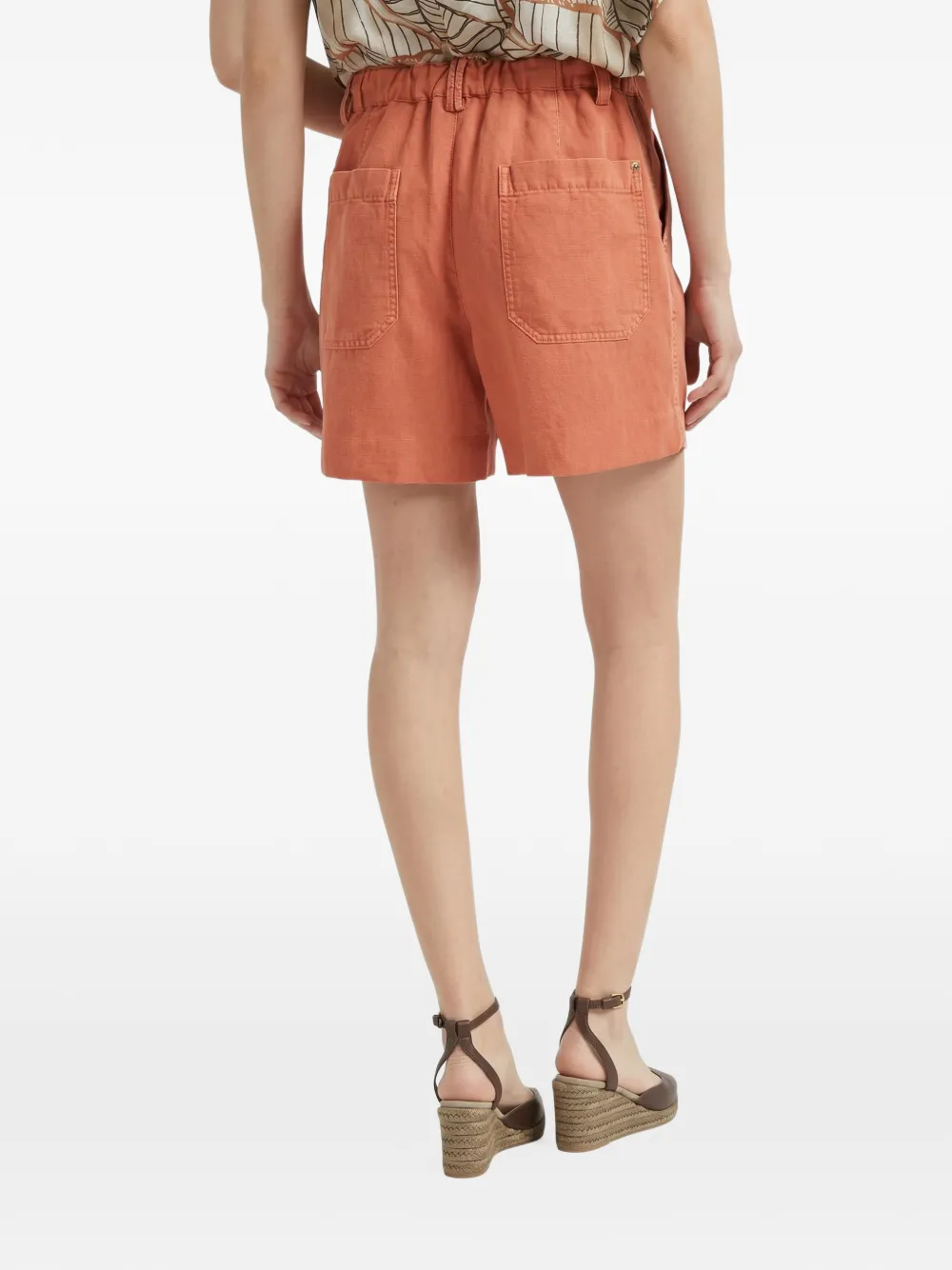 Brunello Cucinelli pleated elasticated-waist shorts Oranje