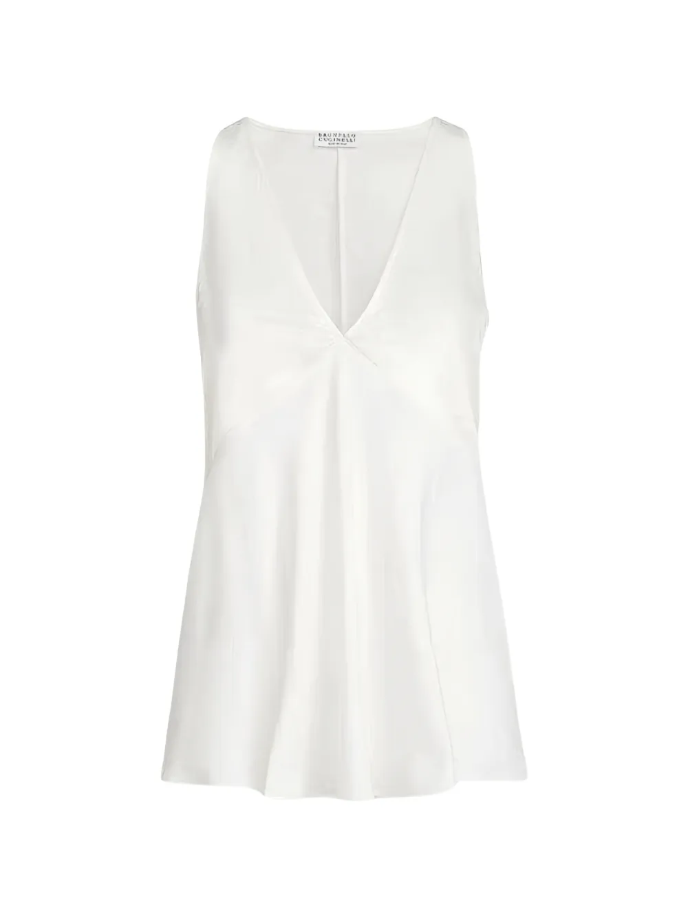 Brunello Cucinelli V-neck sleeveless blouse - Bianco