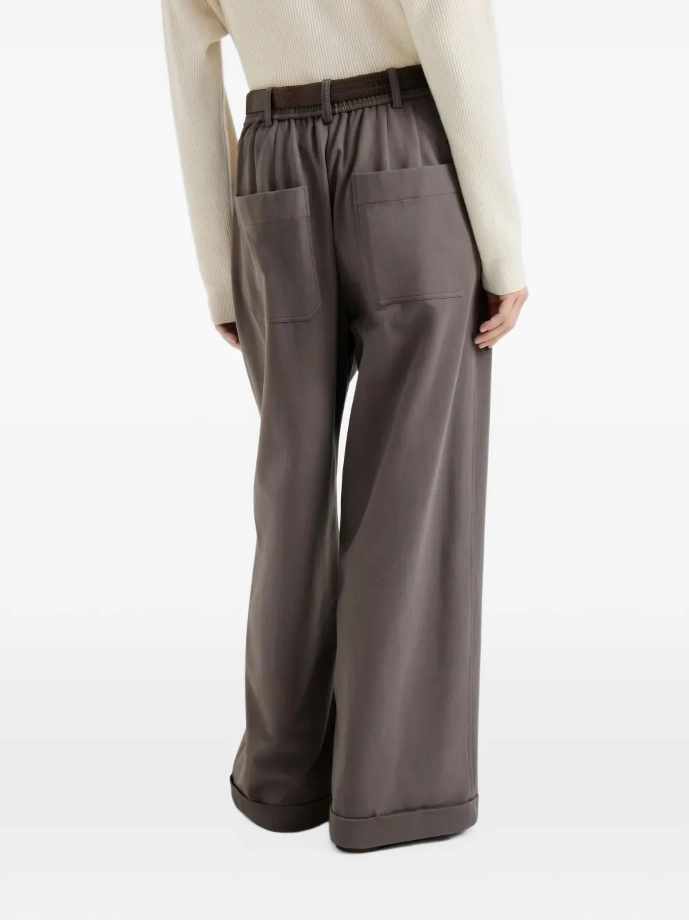 Brunello Cucinelli pleated wide-leg trousers Grijs