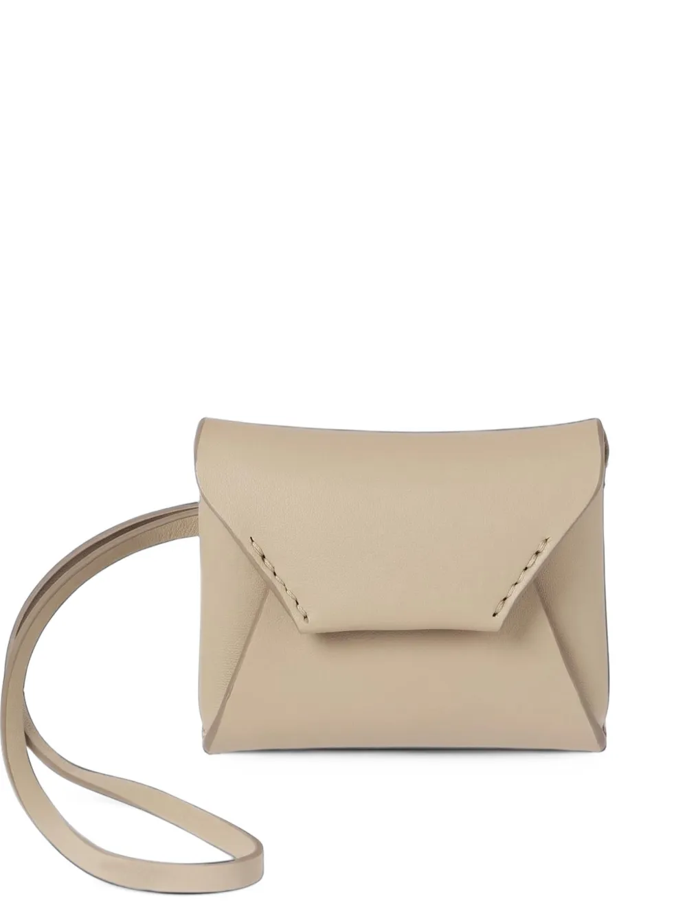 Brunello Cucinelli Leren tassenbedel in envelopdesign Beige