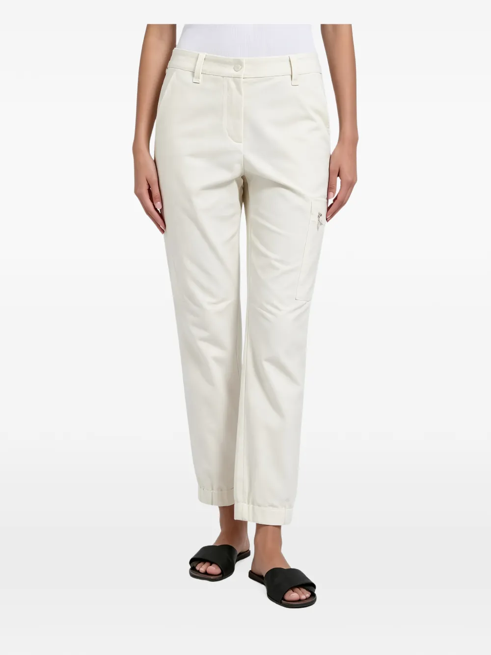 Brunello Cucinelli zip-pocket cropped cargo pants - Blanc Brunello Cucinelli zip-pocket cropped cargo pants - Blanc