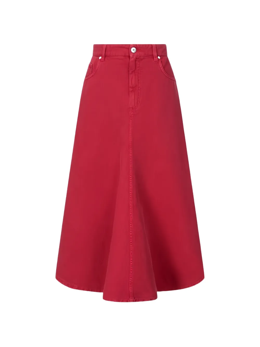 Brunello Cucinelli high-waisted flared midi skirt - Rouge