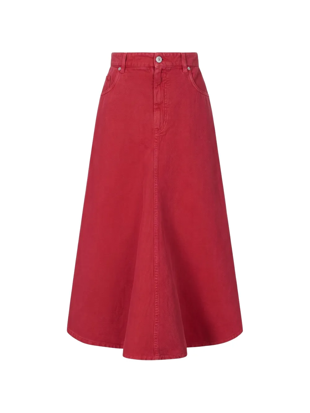 Brunello Cucinelli high-waisted flared midi skirt - Rosso