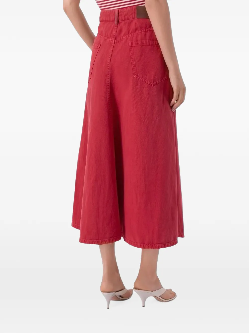 Brunello Cucinelli Flared midi-rok Rood