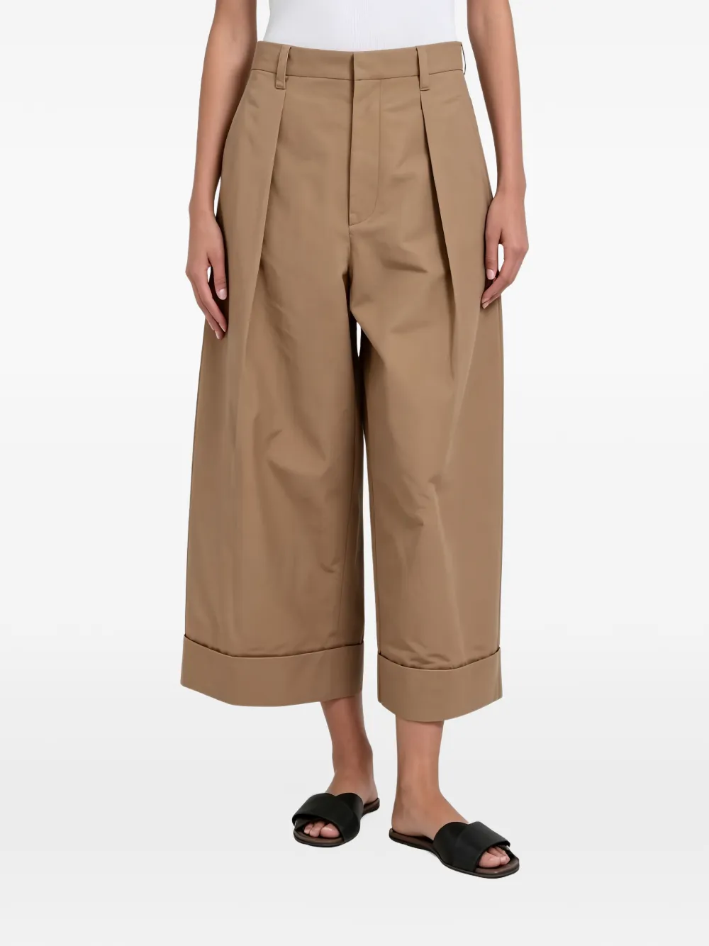 Brunello Cucinelli pleated turn-up trousers - Tons neutres