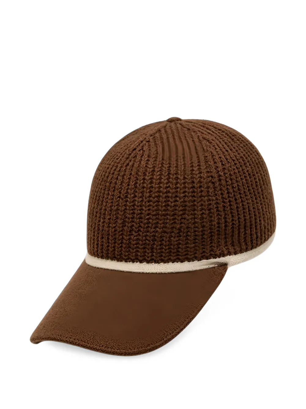 Brunello Cucinelli ribbed-knit baseball cap - Marron Brunello Cucinelli ribbed-knit baseball cap - Marron