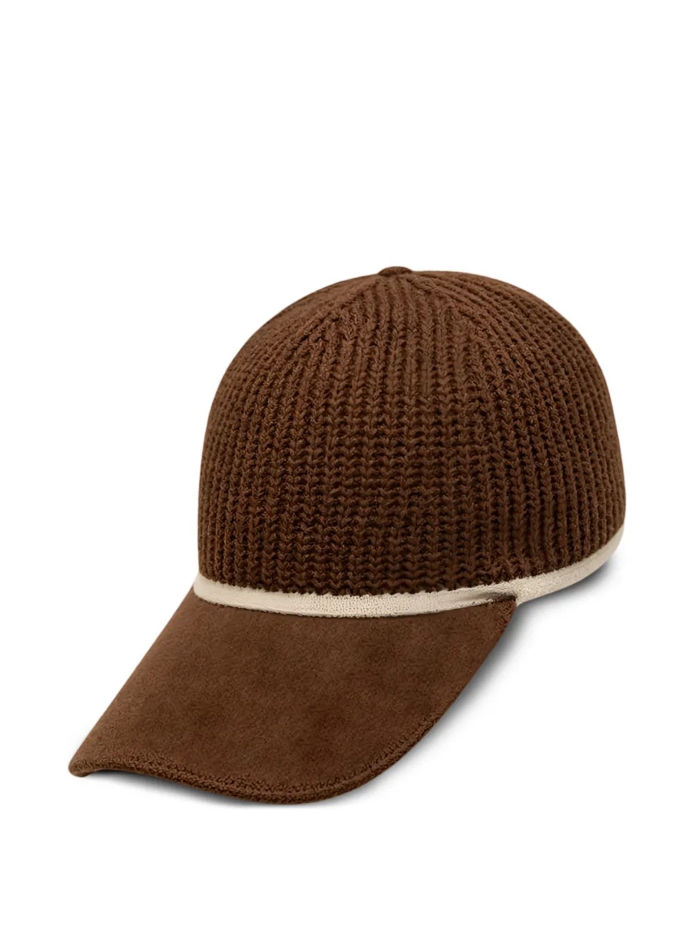 Brunello Cucinelli ribbed-knit baseball cap - Marrone