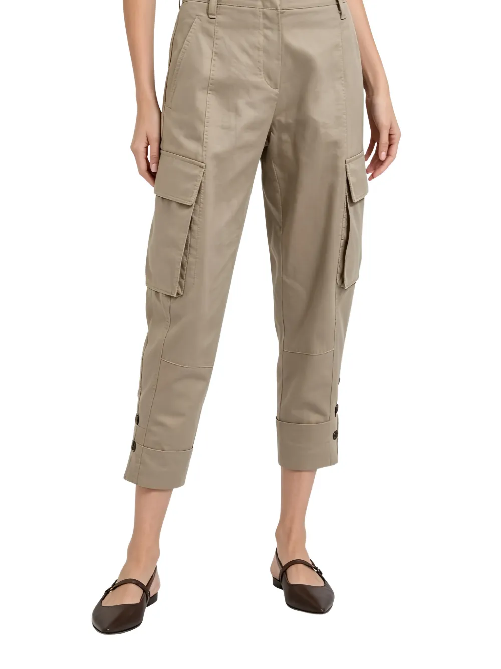 Brunello Cucinelli Cargobroek met knoopmanchetten Beige