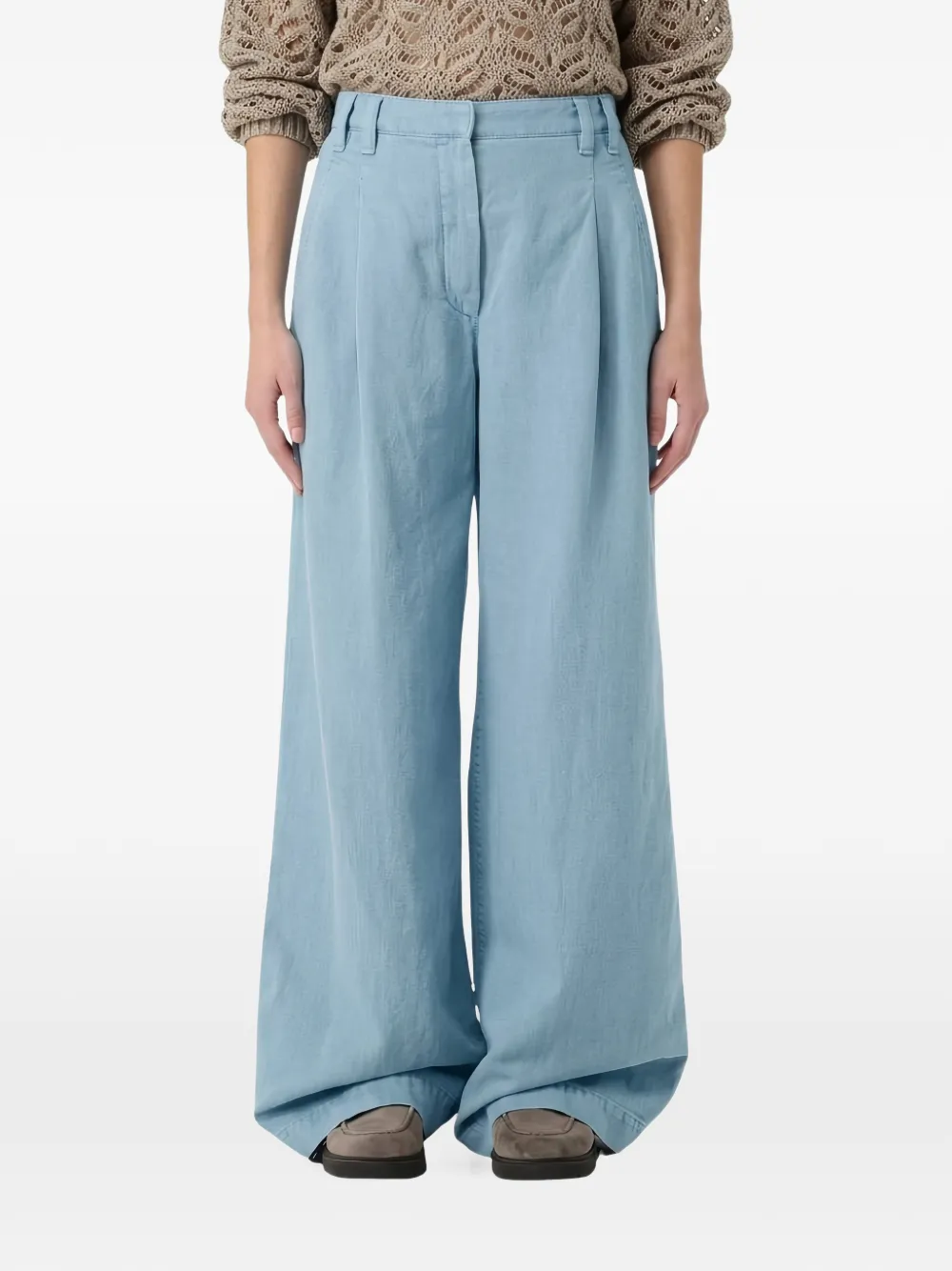 Brunello Cucinelli pleated wide-leg trousers