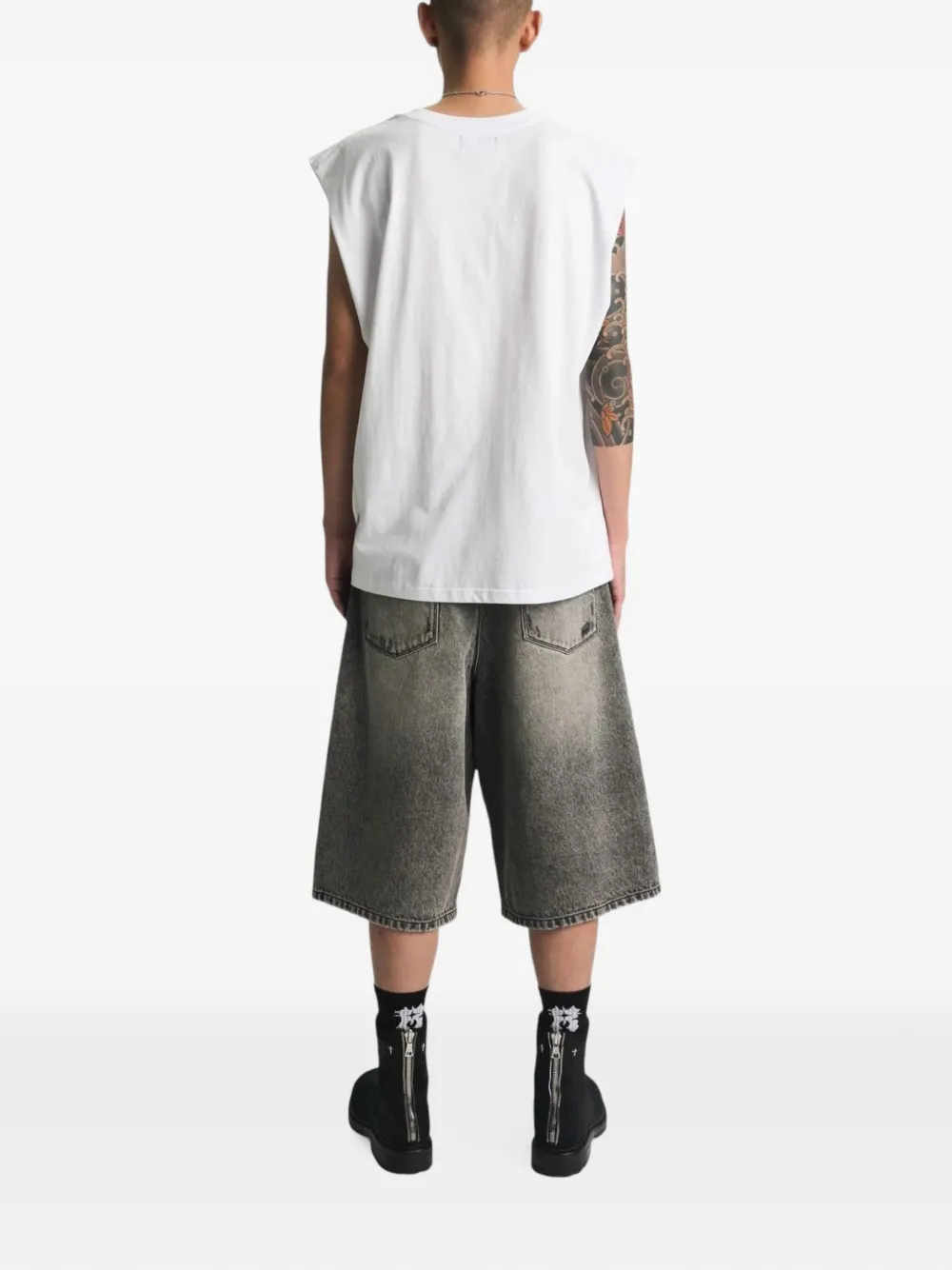 RTA Terry Muscle T-shirt met logo Wit