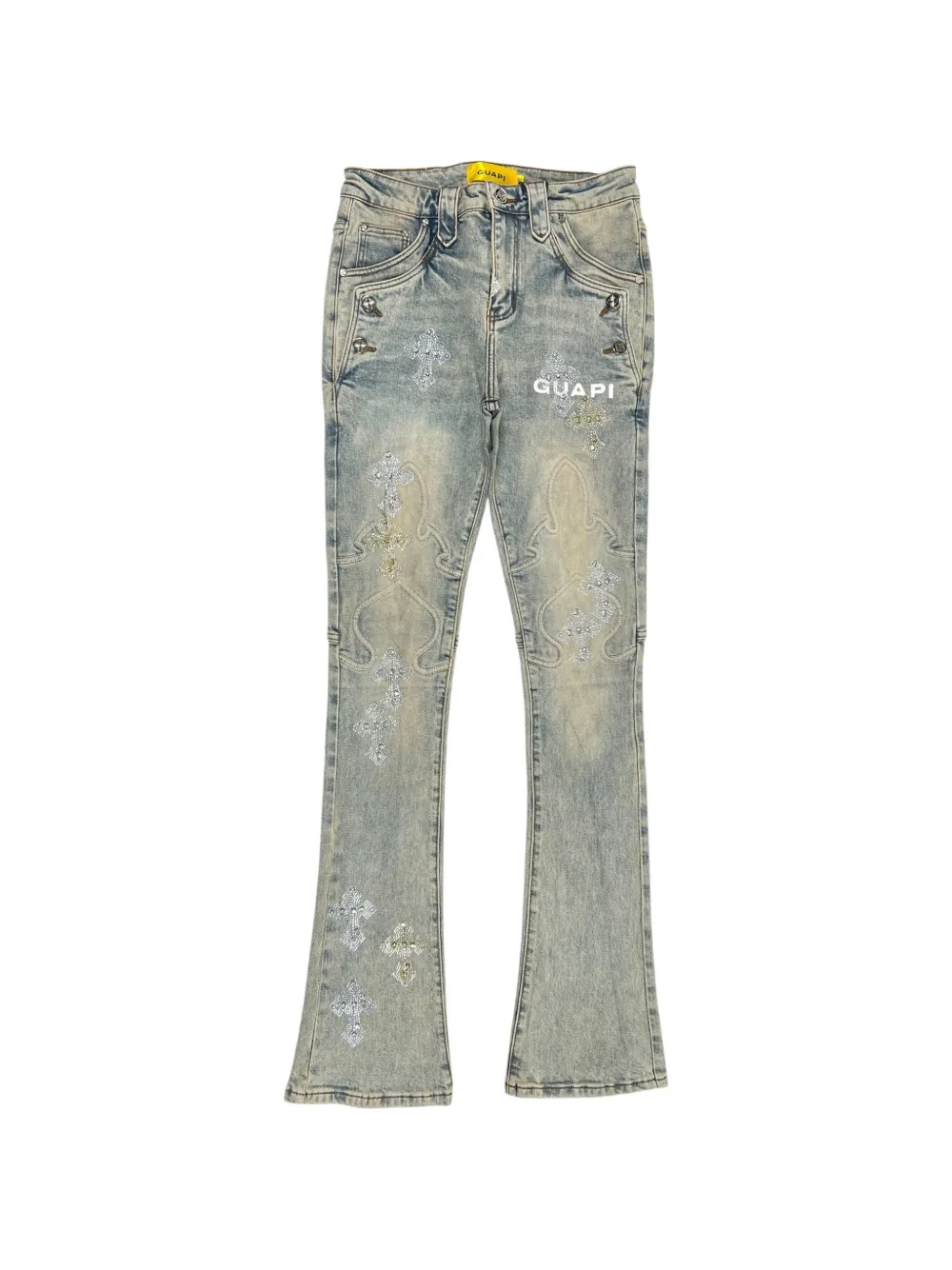 Guapi Faded Cross Denim V2 Jeans In Blue