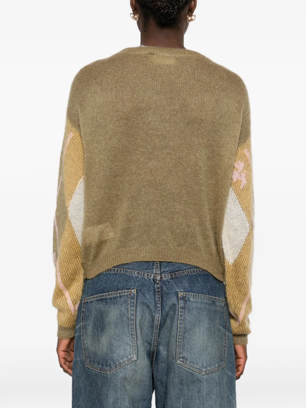 I BLUES argyle-pattern sweater Geel
