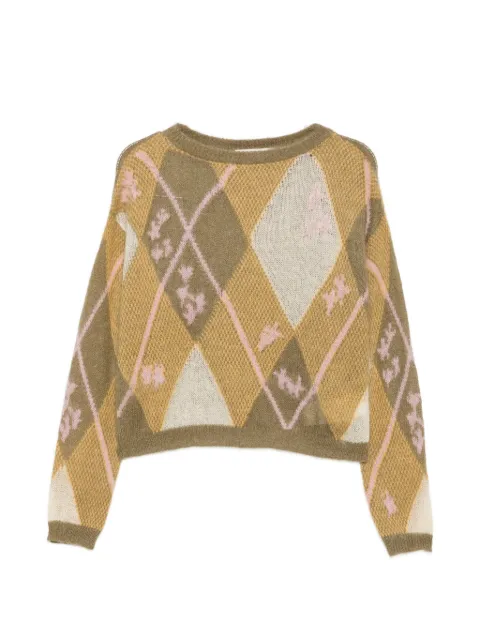 I BLUES argyle-pattern sweater