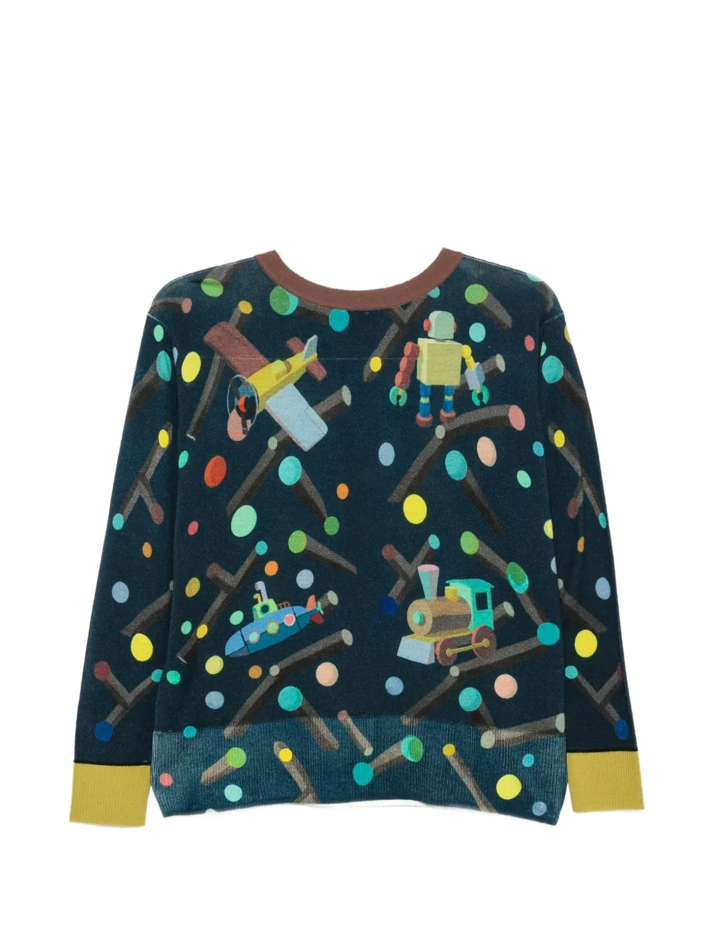 JEi'S graphic-print long-sleeve sweater