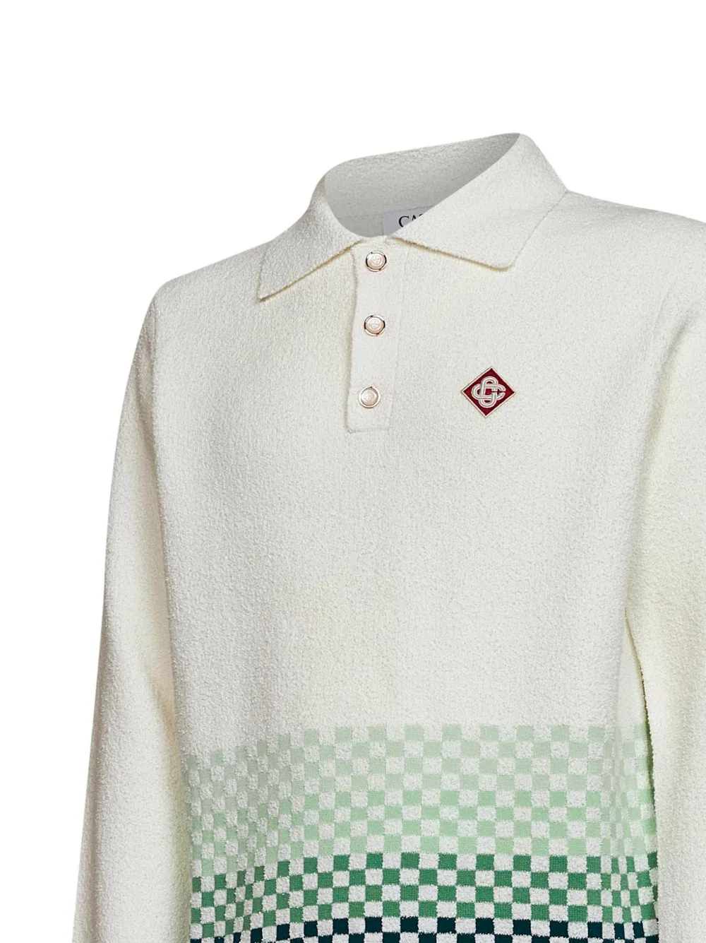 Casablanca Geruit poloshirt met lange mouwen en kleurverloop Beige