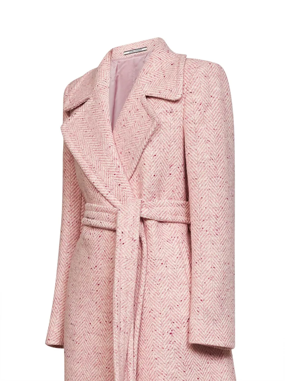 Tagliatore Molly jas met visgraatpatroon en ceintuur Roze