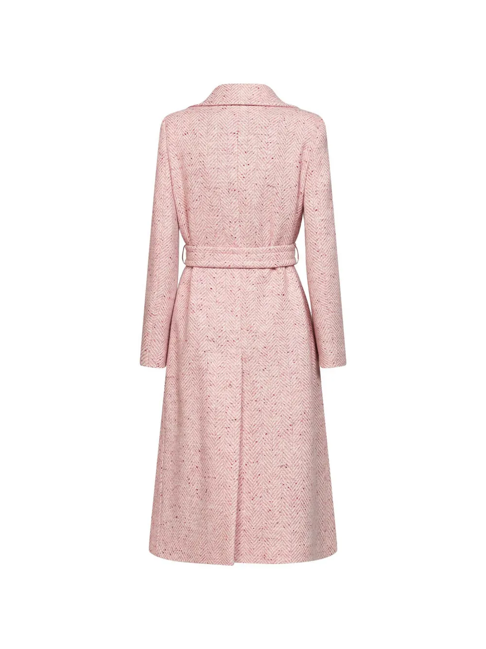 Tagliatore Molly jas met visgraatpatroon en ceintuur Roze