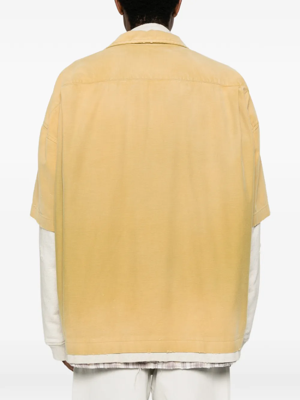 Maison MIHARA YASUHIRO layered-design embroidered jacket Geel