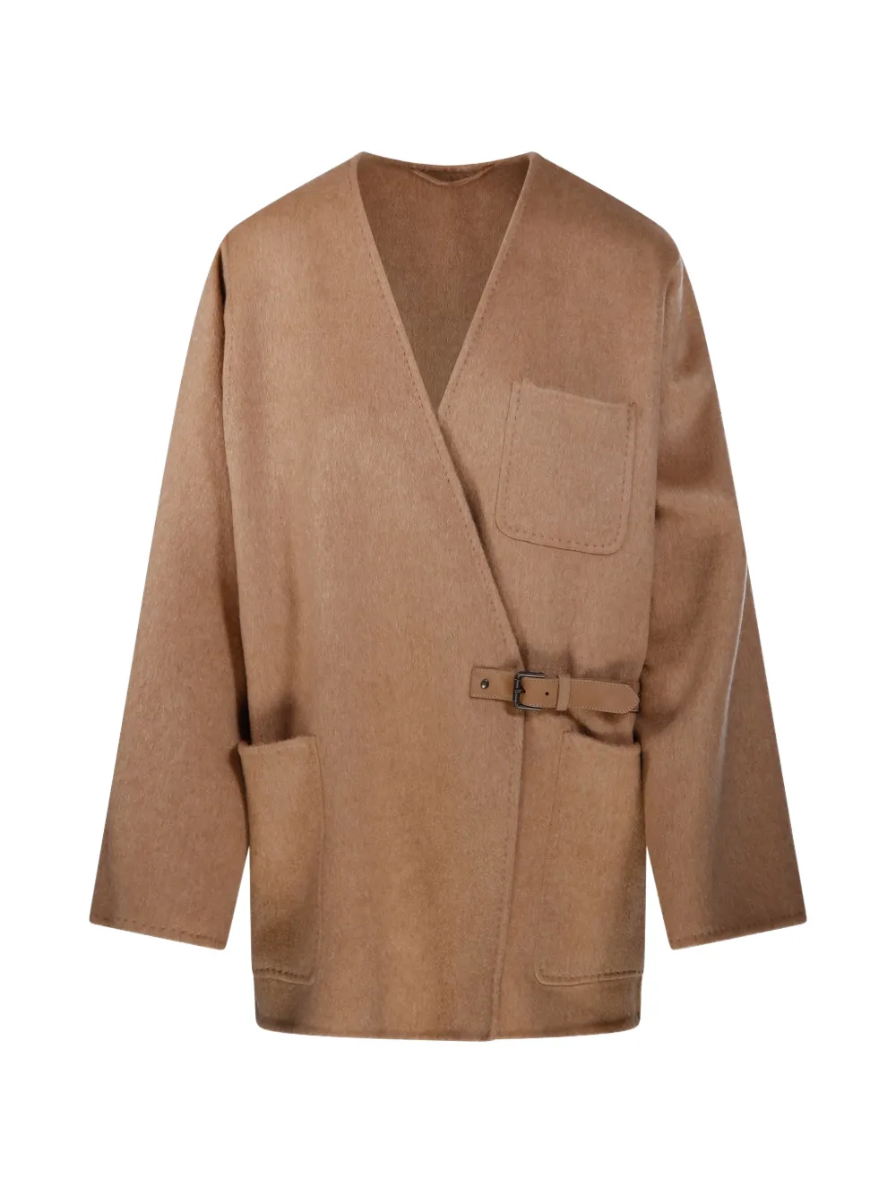 Max Mara camel and mohair cardigan coat - Nude