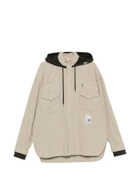 Maison MIHARA YASUHIRO check-pattern hooded shirt jacket