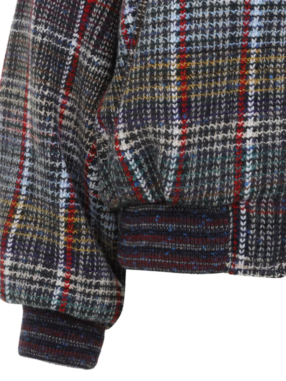 Missoni wool bomber jacket with check motif Grijs