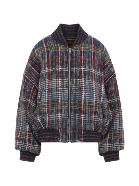 Missoni wool bomber jacket with check motif