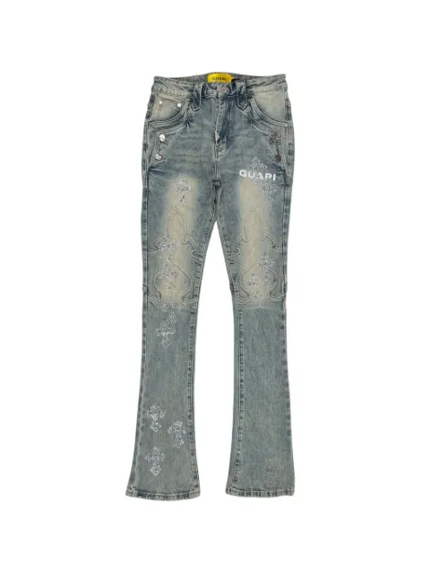 GUAPI rhinestone-embellished stacked jeans