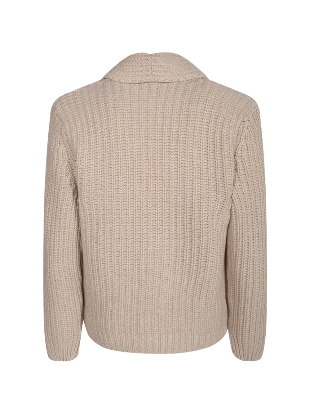 Daniele Fiesoli ribbed-knit shawl-collar cardigan Beige