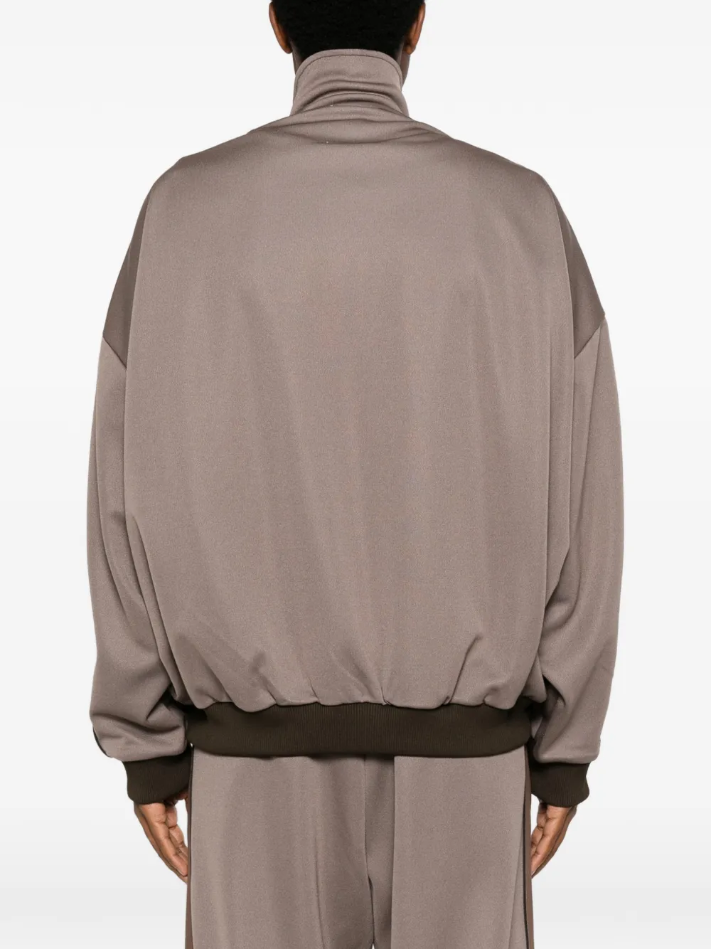 Maison MIHARA YASUHIRO logo-embroidered zip-up jacket Beige