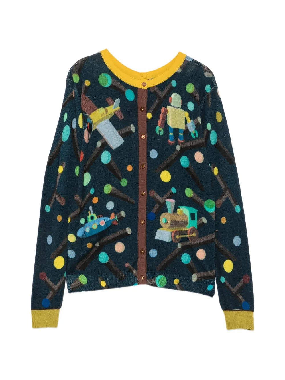 JEi'S graphic-print button-down cardigan - Blue