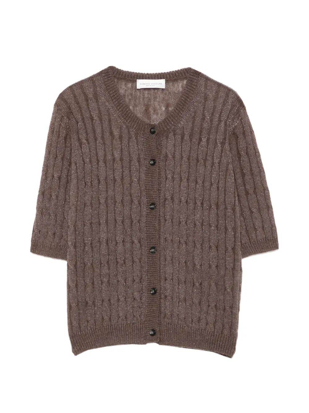 Roberto Collina cable-knit short-sleeve cardigan Bruin