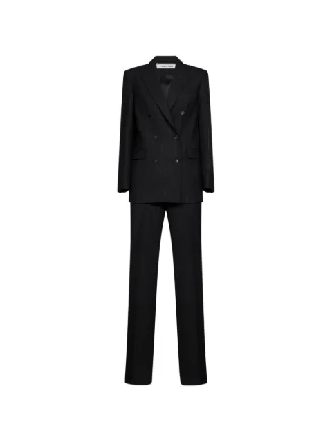 Tagliatore Jasmine lamé-pinstriped double-breasted suit