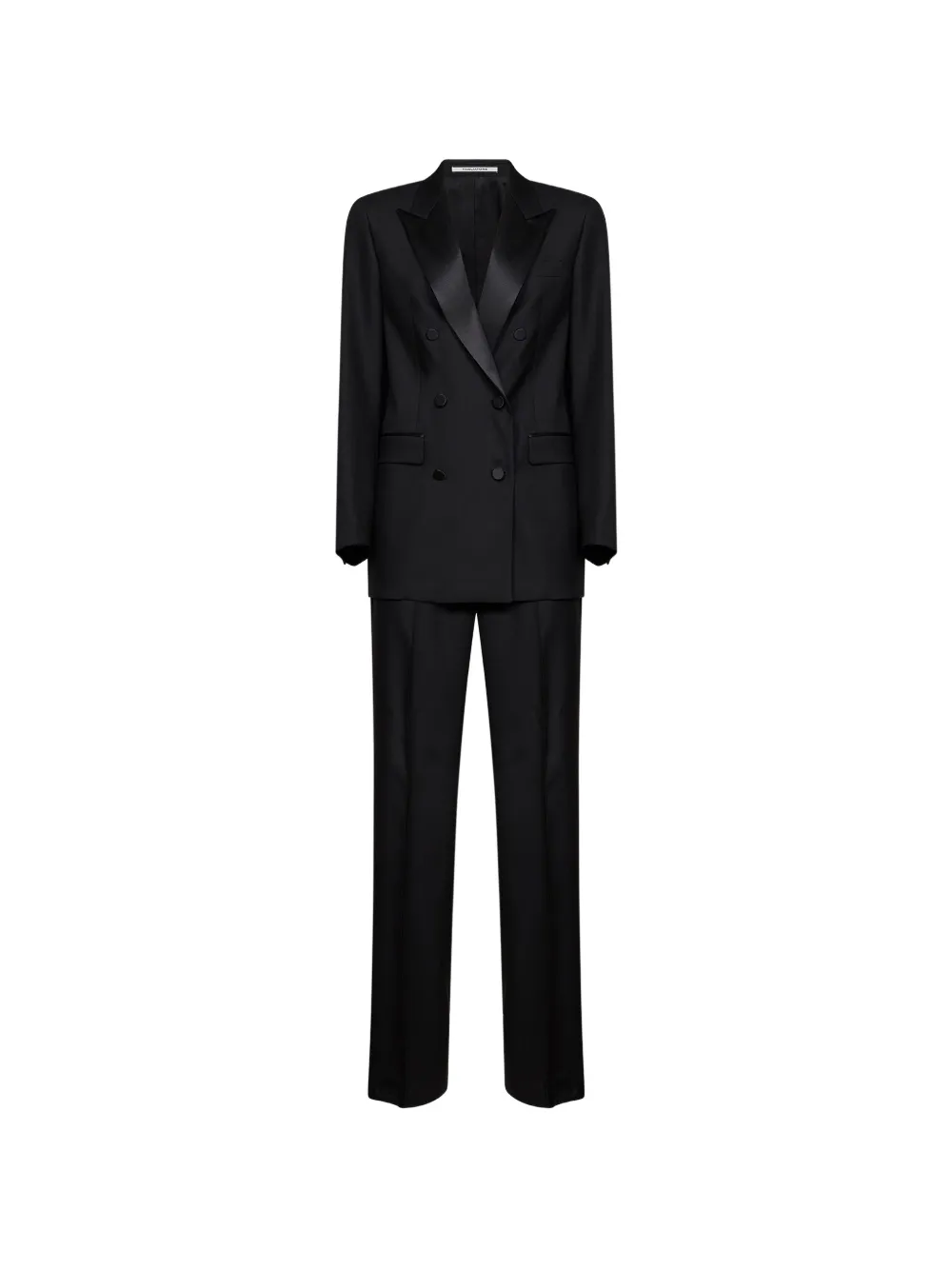 Tagliatore Double-breasted Virgin Wool Suit In Black