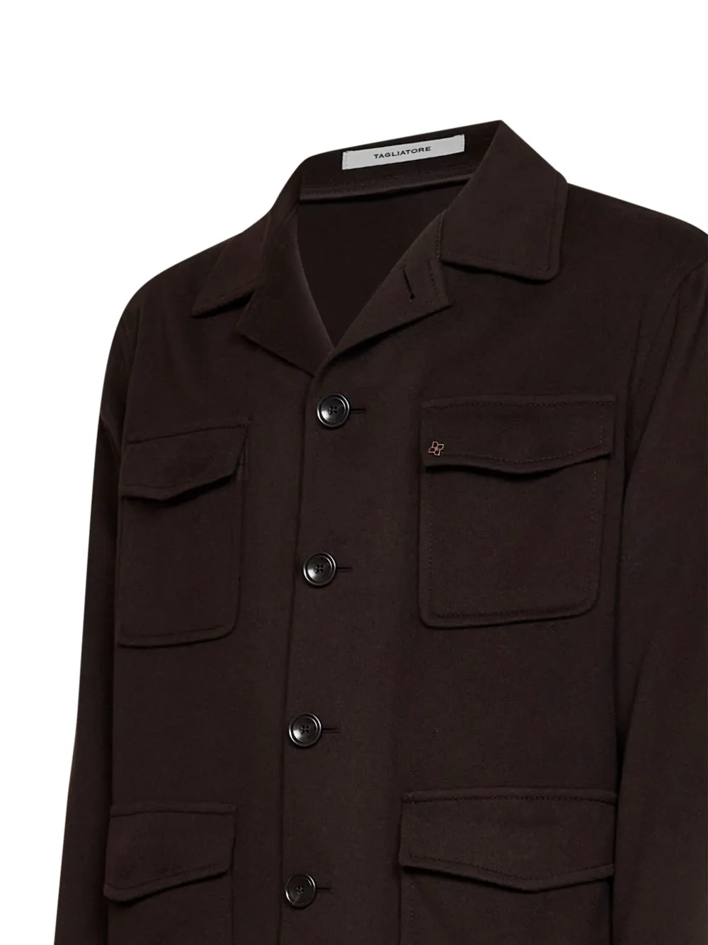 Tagliatore Milton shirtjack met opgestikte zak Bruin